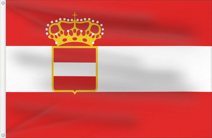 Drapeau, avec deux œillets métalliques et guindant renforcé : Austria-Hungary-flag-1869-1914-naval-1786-1869-merchant Merchant ensign of Austria-Hungary from 1786 until 1869 and naval and war flag of Austria-Hungary form 1880 until 1915