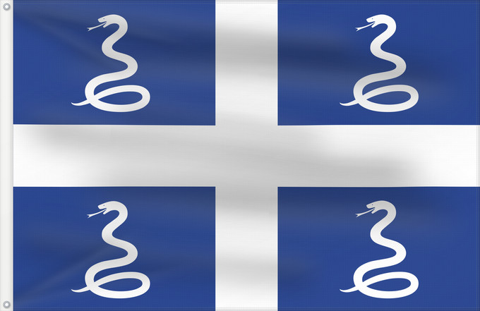 Drapeau, avec deux œillets métalliques et guindant renforcé : Aux serpents de la Martinique	Martinique snake flag	Drapeau aux serpents de la Martinique	Bandera de serpientes de Martinica	Martinique-Schlangenflagge	Bandiera dei serpenti della Martinica