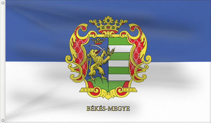 Drapeau, avec deux œillets métalliques et guindant renforcé : Békés-megye	County Békés in Hungary