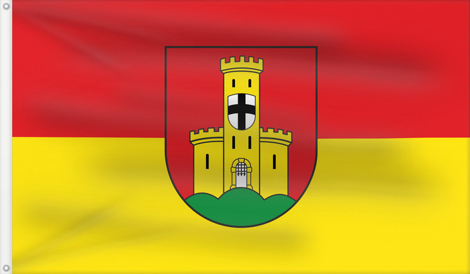 Drapeau, avec deux œillets métalliques et guindant renforcé : Bad Godesberg Former city of Bad Godesberg till 1969, there after flag of the Bad Godesberg district Ville ancienne de Bad Godesberg jusque 1969 et l arrondissement de Bad Godesberg aprés Bad Godesberg (antigua ciudad hasta 1969, luego distrito) Ehemalige