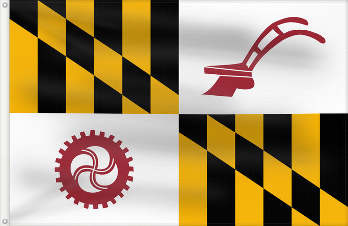 Flag, with two metal eyelets and reinforced hoist: Baltimore County, Maryland Baltimore County, Maryland, U.S Comté de Baltimore, Maryland Condado de Baltimore, Maryland Contea di Baltimora, Maryland