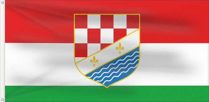 Drapeau, avec deux œillets métalliques et guindant renforcé : Posavina	Bosanska Posavina	Cantonului Bosanska Posavina din Bosnia si Hertegovina