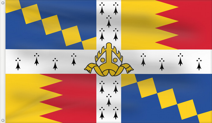 Drapeau, avec deux œillets métalliques et guindant renforcé : Birmingham