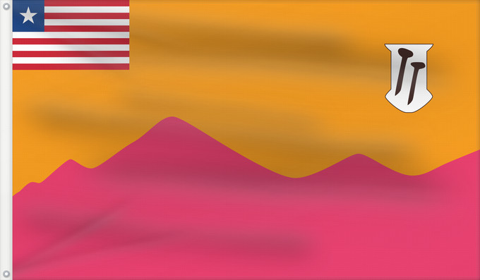 Drapeau, avec deux œillets métalliques et guindant renforcé : Bong County	Liberian County of Bong, adopted in 1965	Comté de Bong (1965)	Condado de Bong (1965)	Bong County (1965)	Contea di Bong (1965)