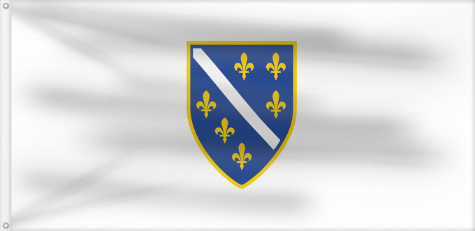 Drapeau, avec deux œillets métalliques et guindant renforcé : Bosnia and Herzegovina 1992-1998 Bosnia and Herzegovina from 1992 to 1998 Bosnien und Herzegowina von 1992 bis 1998 Bosne i Hercegovine od 1992. do 1998