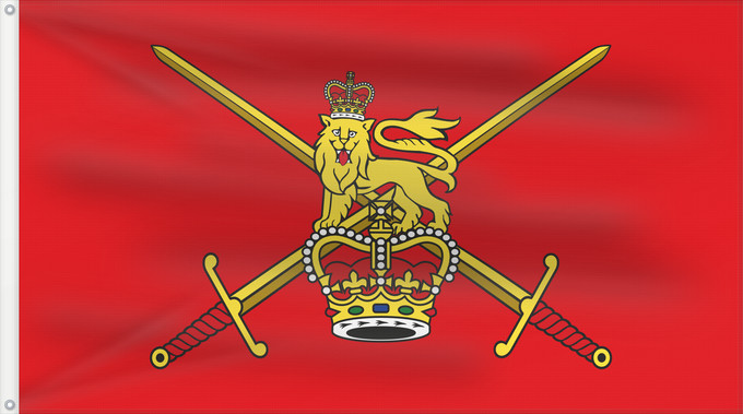 Drapeau, avec deux œillets métalliques et guindant renforcé : British Army British Army (non-ceremonial) Drapeau de l'armée britannique (non cérémoniel) Bandera del Ejército Británico (no ceremonial) Heeresflagge (nicht-zeremoniell) Bandiera dell'esercito britannico (non cerimoniale) The Army Flag non-ceremonial i
