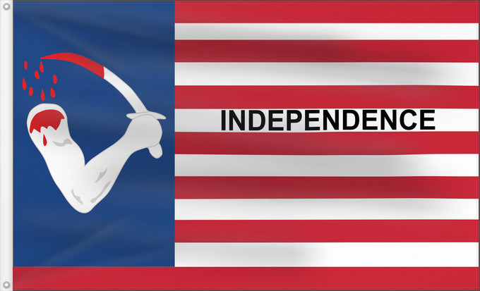 Drapeau, avec deux œillets métalliques et guindant renforcé : Brown s Flag of Independence A flag of the Texas Revolution, designed by Capt Drapeau de l'indépendance de Brown (Révolution texane, 1835) Bandera de la Independencia de Brown (Revolución de Texas, 1835) Browns Flagge der Unabhängigkeit (Texanische Revolu