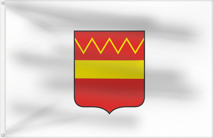 Drapeau, avec deux œillets métalliques et guindant renforcé : Brugelette	Municipal flag of Brugelette, Belgium