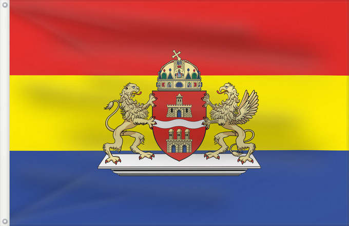 Drapeau, avec deux œillets métalliques et guindant renforcé : Budapest  1873-2011	Budapest  1873~2011  in Hungary	Budapest (1873-2011)	Budapesztu  1873~2011  na Węgrzech	Budapest  1873~2011