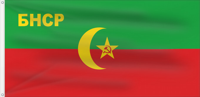 Drapeau, avec deux œillets métalliques et guindant renforcé : Bukharan People s Soviet Republic	Bukharan People s Soviet Republic 1921–1923	République populaire soviétique de Boukhara (1921–1923)	República Popular Soviética de Bujará (1921–1923)	Volksrepublik Buchara (1921–1923)	Repubblica Popolare Sovietica di Bukh