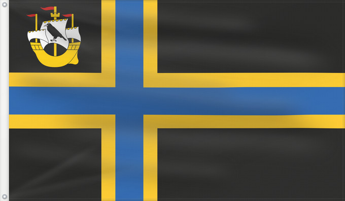 Drapeau, avec deux œillets métalliques et guindant renforcé : Caithness	The county flag of Caithness