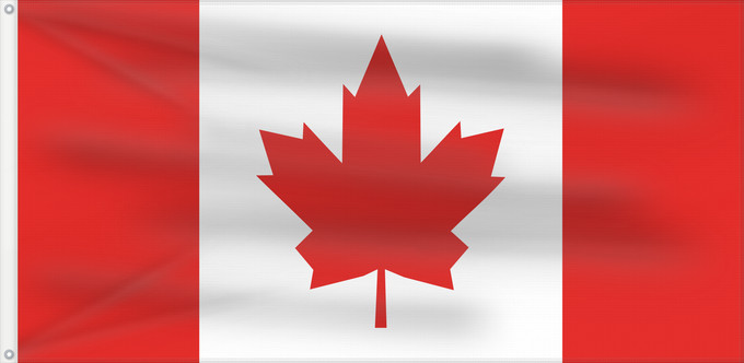 Drapeau, avec deux œillets métalliques et guindant renforcé : Canada  1964	Canada (1964)	Canadá (1964)	Kanada (1964)