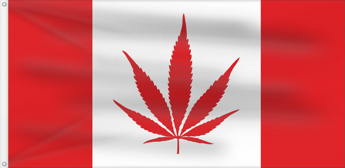 Flag, with two metal eyelets and reinforced hoist: Canada Weed The Canadian Weed flag based on FOTW site and made with elements from Flag of Soviet Canuckistan