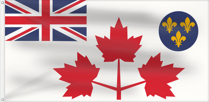 Drapeau, avec deux œillets métalliques et guindant renforcé : Canadian Army  1939–1944	Canadian Army  1939-1944	Armée canadienne (1939–1944)	Ejército Canadiense (1939–1944)	Kanadische Armee (1939–1944)	Esercito Canadese (1939–1944)