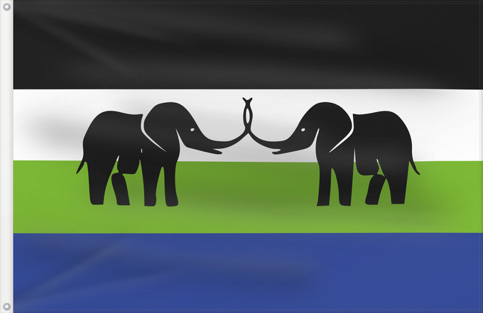 Drapeau, avec deux œillets métalliques et guindant renforcé : Caprivi Strip	Bande de Caprivi	Franja de Caprivi	Caprivi-Streifen	Striscia di Caprivi	Caprivi Bantustan