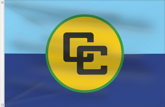 Bandiera, con due occhielli metallici e lato dell'asta rinforzato: CARICOM Caribbean Community