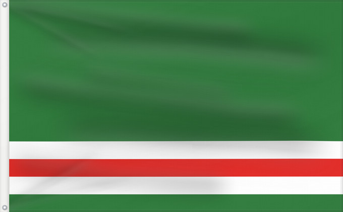 Drapeau, avec deux œillets métalliques et guindant renforcé : Chechen Republic of Ichkeria	République tchétchène d'Itchkérie	República Chechena de Ichkeria	Tschetschenische Republik Itschkerien	Repubblica Cecena di Ichkeria	Флаг Чеченской Республики Ичкерии	Прапор Чеченської Республіки Ічкерії