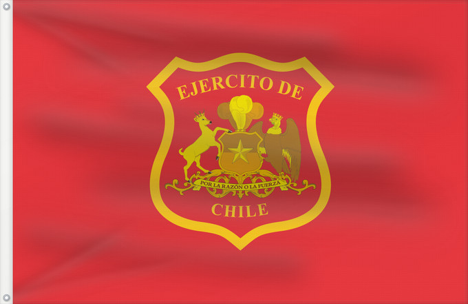 Drapeau, avec deux œillets métalliques et guindant renforcé : Chilean Army Armée chilienne Ejército de Chile Chilenische Armee Esercito cileno