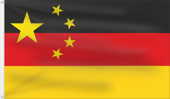 Drapeau, avec deux œillets métalliques et guindant renforcé : China deutschland