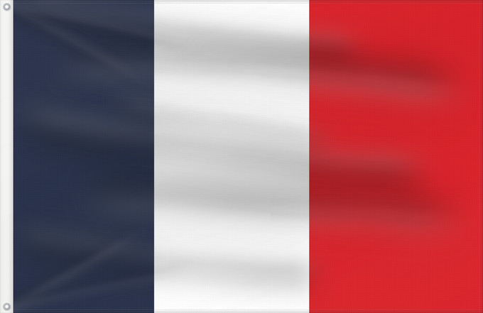 Drapeau, avec deux œillets métalliques et guindant renforcé : Civil and Naval Ensign of France