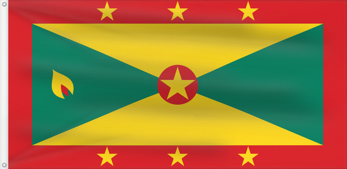 Drapeau, avec deux œillets métalliques et guindant renforcé : Civil Ensign of Grenada Grenada civil ensign Pavillon civil de la Grenade Bandera civil de Granada Zivile Grenadische Flagge Bandiera civile di Grenada