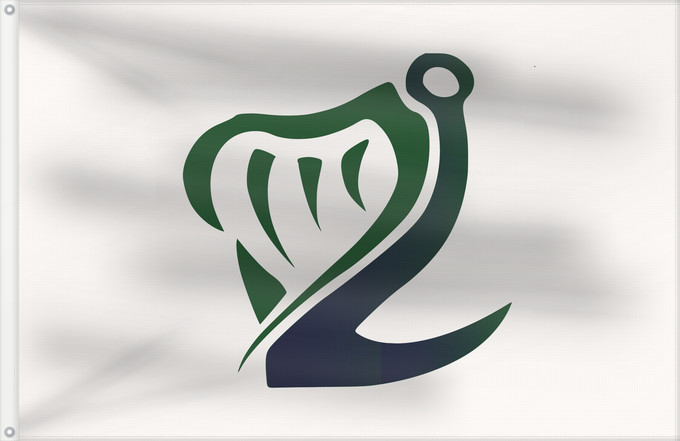 Drapeau, avec deux œillets métalliques et guindant renforcé : Irish Coast Guard	Coast Guard Flag  Ireland	Garde côtière irlandaise	Guardacostas de Irlanda	Irische Küstenwache	Guardia costiera irlandese