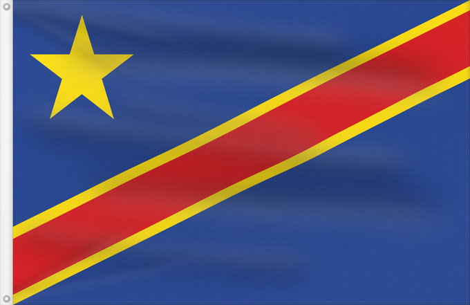 Drapeau, avec deux œillets métalliques et guindant renforcé : Democratic Republic of the Congo  1966–1971	Democratic Republic of the Congo (1966–1971)	République démocratique du Congo  1966–1971	República Democrática del Congo (1966–1971)	Demokratischen Republik Kongo  1966–1971	Repubblica Democratica del Congo (196