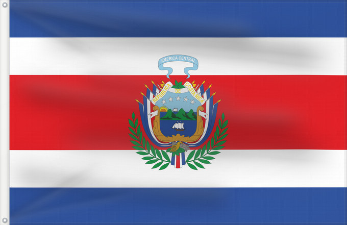 Drapeau, avec deux œillets métalliques et guindant renforcé : Costa Rica 1848-1906 Costa Rica since 1848 Costa Rica (1848-1906) Costa Rica 1848