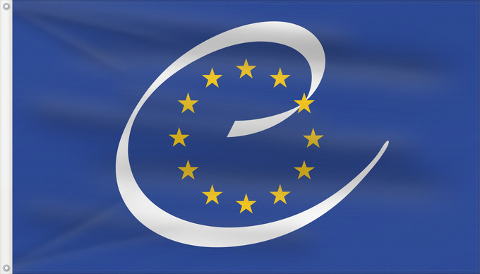 Drapeau, avec deux œillets métalliques et guindant renforcé : Council of Europe An alteration of the flag of Europe as used by the Council of Europe CoE Флаг Совета Европы Прапор Ради Європи