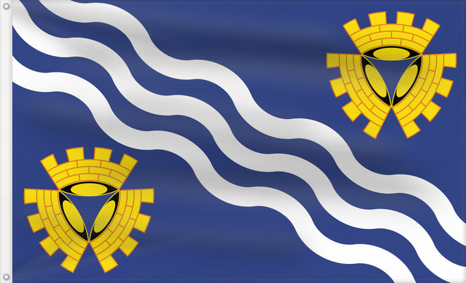Drapeau, avec deux œillets métalliques et guindant renforcé : County Flag of Merseyside	The County Flag of Merseyside