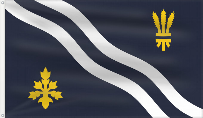 Drapeau, avec deux œillets métalliques et guindant renforcé : County Flag of Oxfordshire The County Flag of the County of Oxfordshire