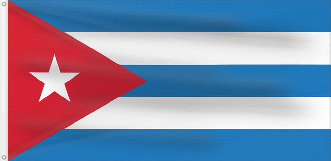 Drapeau, avec deux œillets métalliques et guindant renforcé : Cuba  sky blue	Unofficial flag of Cuba using sky blue stripes instead of the official dark turquoise outlined in the  Presidential Decree of April 24, 1906	Cuba (bleu ciel, non officiel)	Cuba (azul cielo, no oficial)	Kuba (hellblau, inoffiziell)	Cuba (azz