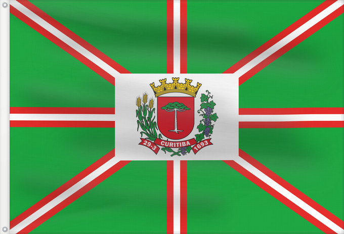 Drapeau, avec deux œillets métalliques et guindant renforcé : Curitiba	Curitiba, Paraná	Município de Curitiba, Paraná