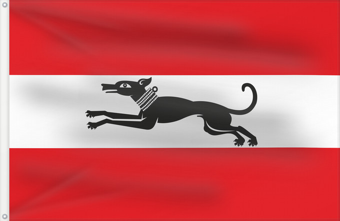 Drapeau, avec deux œillets métalliques et guindant renforcé : Damme vlag	Gemeentevlag Damme