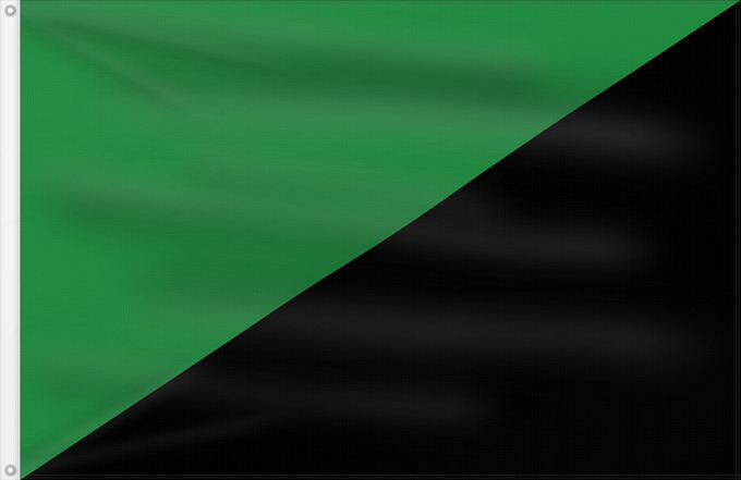 Drapeau, avec deux œillets métalliques et guindant renforcé : Darker green and Black	Darker version of the green anarchism flag