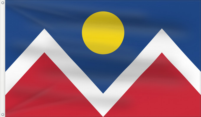 Drapeau, avec deux œillets métalliques et guindant renforcé : Denver, Colorado	Official flag of Denver