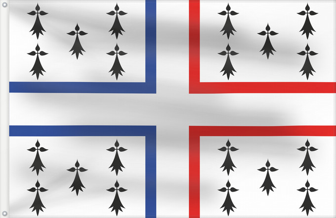 Drapeau, avec deux œillets métalliques et guindant renforcé : Îles Kerguelen	Îles Kerguelen  proposition
