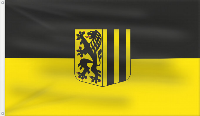 Drapeau, avec deux œillets métalliques et guindant renforcé : Dresden	City flag of Dresden, Germany