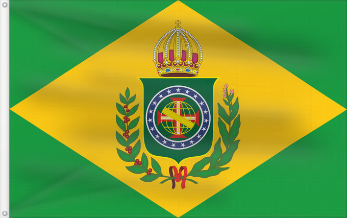 Drapeau, avec deux œillets métalliques et guindant renforcé : Brazil  1822–1870	First Empire of Brazil