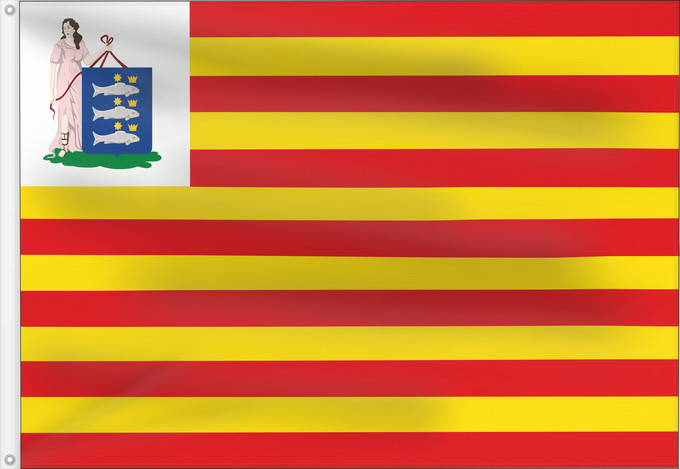 Drapeau, avec deux œillets métalliques et guindant renforcé : Enkhuizen vlag Enkhuizen Gemeente nl Enkhuizen