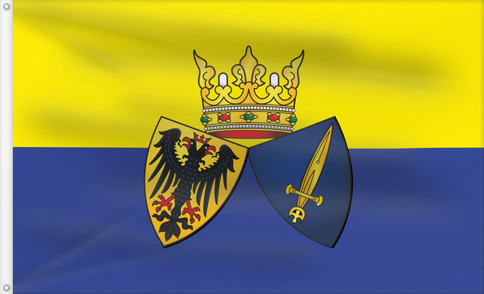 Flag, with two metal eyelets and reinforced hoist: Essen	City flag of Essen  stylised	Essen (stylisé)	Essen (estilizado)	Stadtflagge der kreisfreien Stadt Essen  stilisiert	Essen (stilizzato)