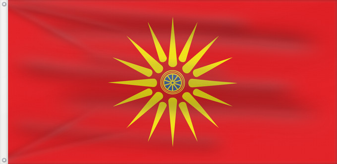 Drapeau, avec deux œillets métalliques et guindant renforcé : Ethnic Macedonian	Macedonians