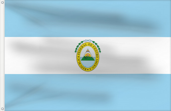 Drapeau, avec deux œillets métalliques et guindant renforcé : Federal Republic of Central America République Fédérale d'Amérique Centrale República Federal de Centro América Bundesrepublik von Mittelamerika Repubblica Federale dell'America Centrale Federale Republiek van Centraal-Amerika Federació de Centreamèrica