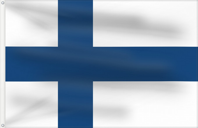 Drapeau, avec deux œillets métalliques et guindant renforcé : Finland  3-2	Finland	Finlande (3:2)	Finlandia (3:2)	Finnland (3:2)