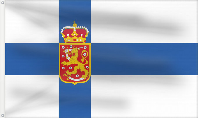 Drapeau, avec deux œillets métalliques et guindant renforcé : Finland 1918-1920 State State flag of Finland Finlande (État, 1918-1920) Finlandia (Estado, 1918-1920) Finnland (Staatsflagge, 1918-1920) Finlandia (Stato, 1918-1920) Suomen valtiolippu Finlands statsflagga