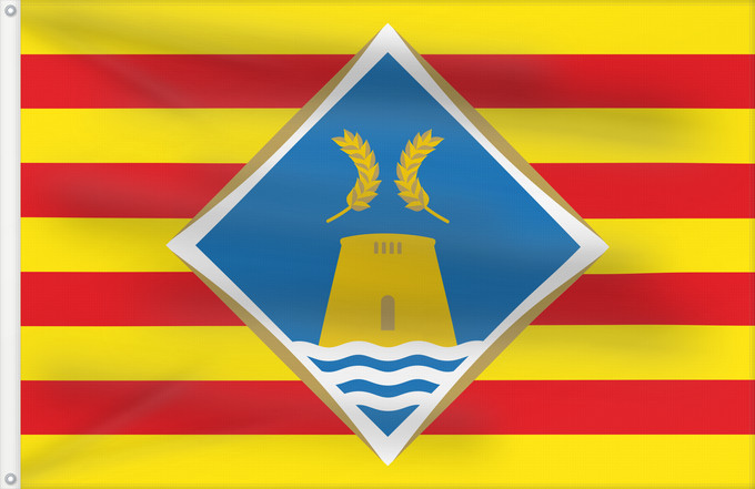 Flag, with two metal eyelets and reinforced hoist: Formentera	Formentera island  Balearic Islands, Spain	Formentera  Islas Baleares, España	Formentera  Illes Balears