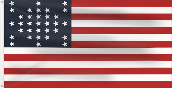 Drapeau, avec deux œillets métalliques et guindant renforcé : Fort Sumter This flag flew over Fort Sumter in April