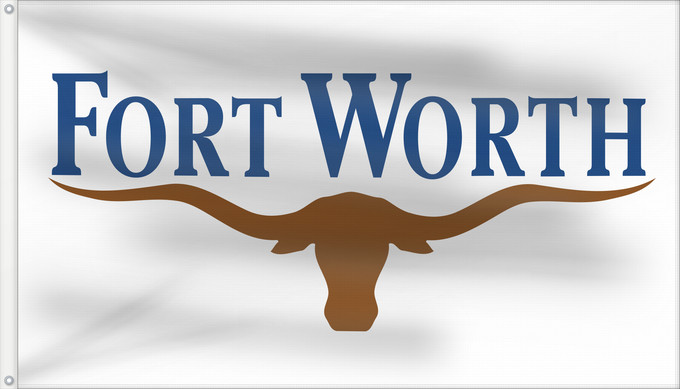 Drapeau, avec deux œillets métalliques et guindant renforcé : Fort Worth	Fort Worth, Texas