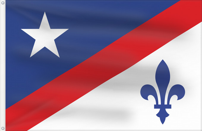 Drapeau, avec deux œillets métalliques et guindant renforcé : Franco-Américain	Franco-American	Franco-Américains	Franco-estadounidense	Franko-Amerikaner	Franco-americano
