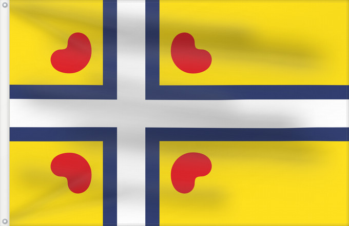 Drapeau, avec deux œillets métalliques et guindant renforcé : Frisia	Frisia  unofficial	Frise (non officiel)	Frisia (no oficial)	Friesland (inoffiziell)	Frisia (non ufficiale)